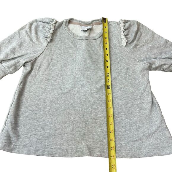 Goop G Label Women's S Puff Elbow Sleeve Sweatshirt Light Gray Demure Girlie - Picture 7 of 8